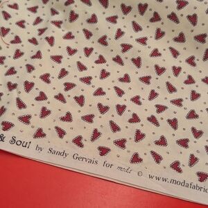 Moda Red Heart Scatter Cotton Fabric by Sandy Gervais